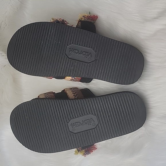 LANVIN SUICOKE Rainbow Embroidered Fringe Boho Platform Adjust Strap Sandals 7 - Picture 9 of 13